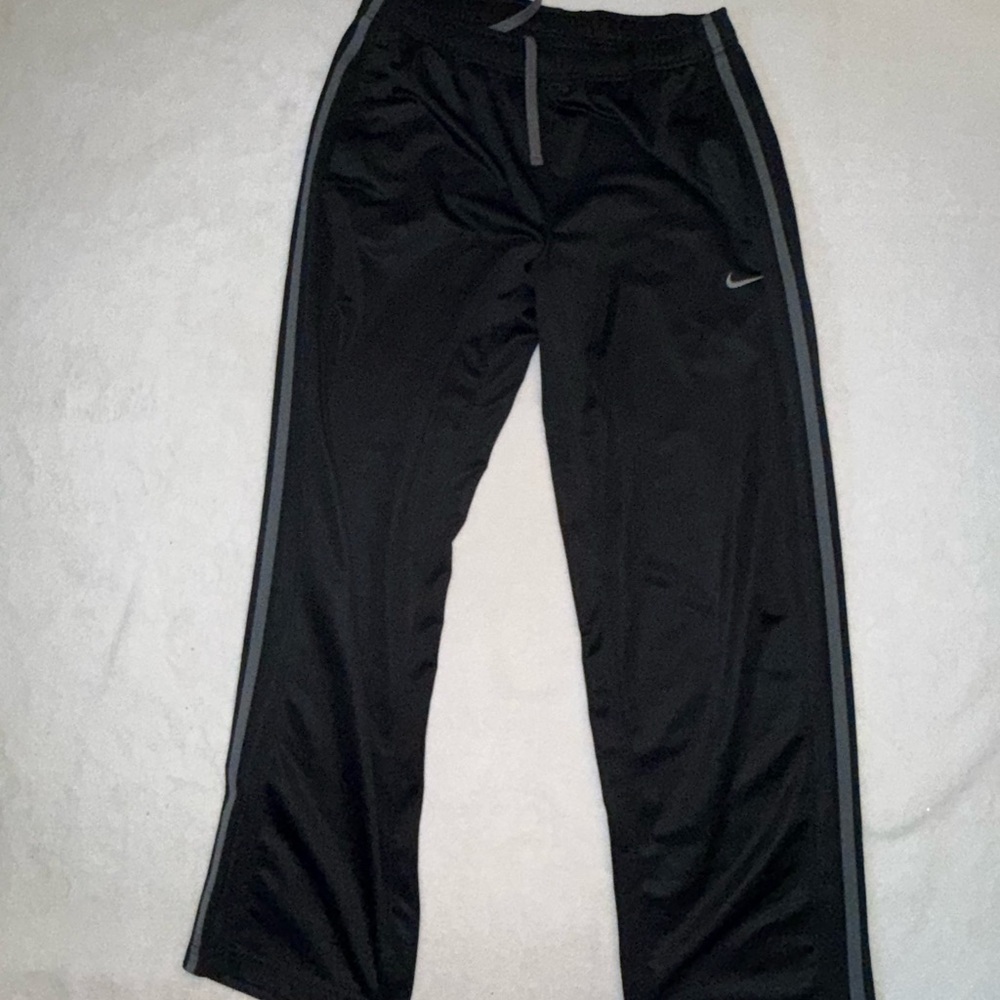 Nike Black Track Pants with Gray Side Panels size large